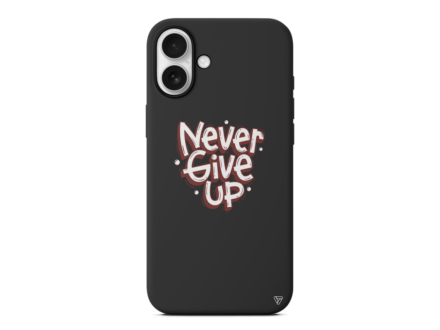 Never Give Up Lansman Model İçi Kadife Silikon Telefon Kılıfı