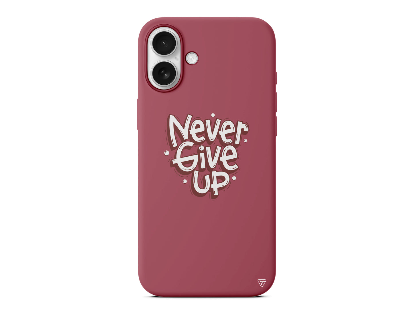 Never Give Up Lansman Model İçi Kadife Silikon Telefon Kılıfı – Plus Serisine Özel