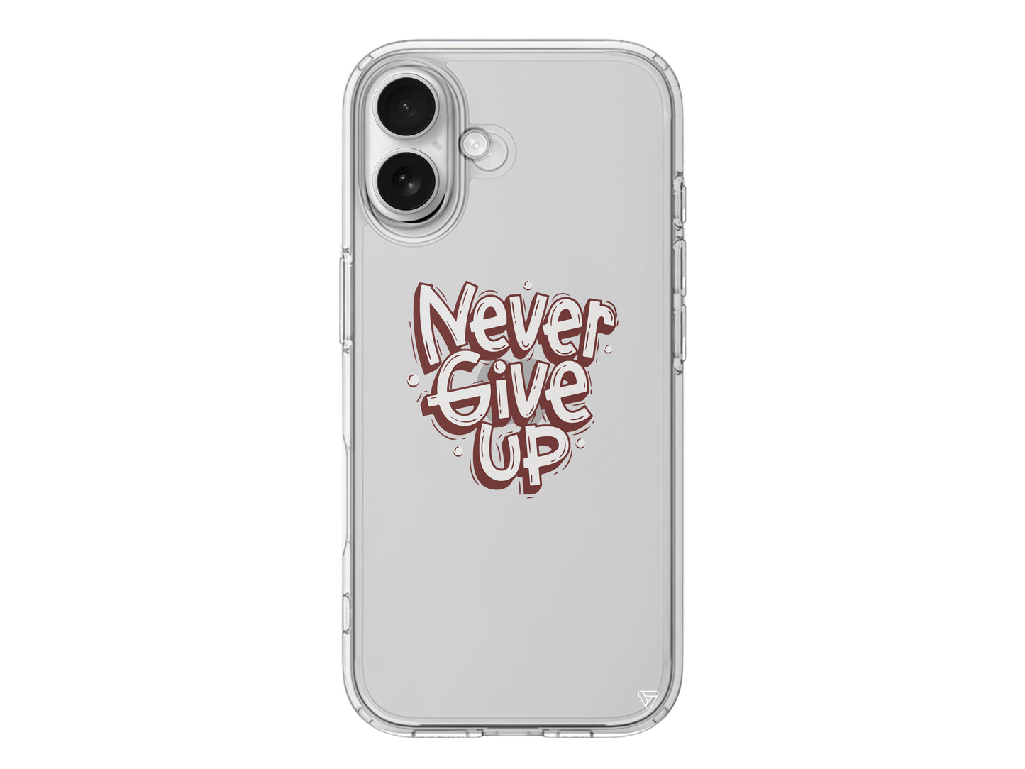 Never Give Up Lansman Model İçi Kadife Silikon Telefon Kılıfı – Plus Serisine Özel