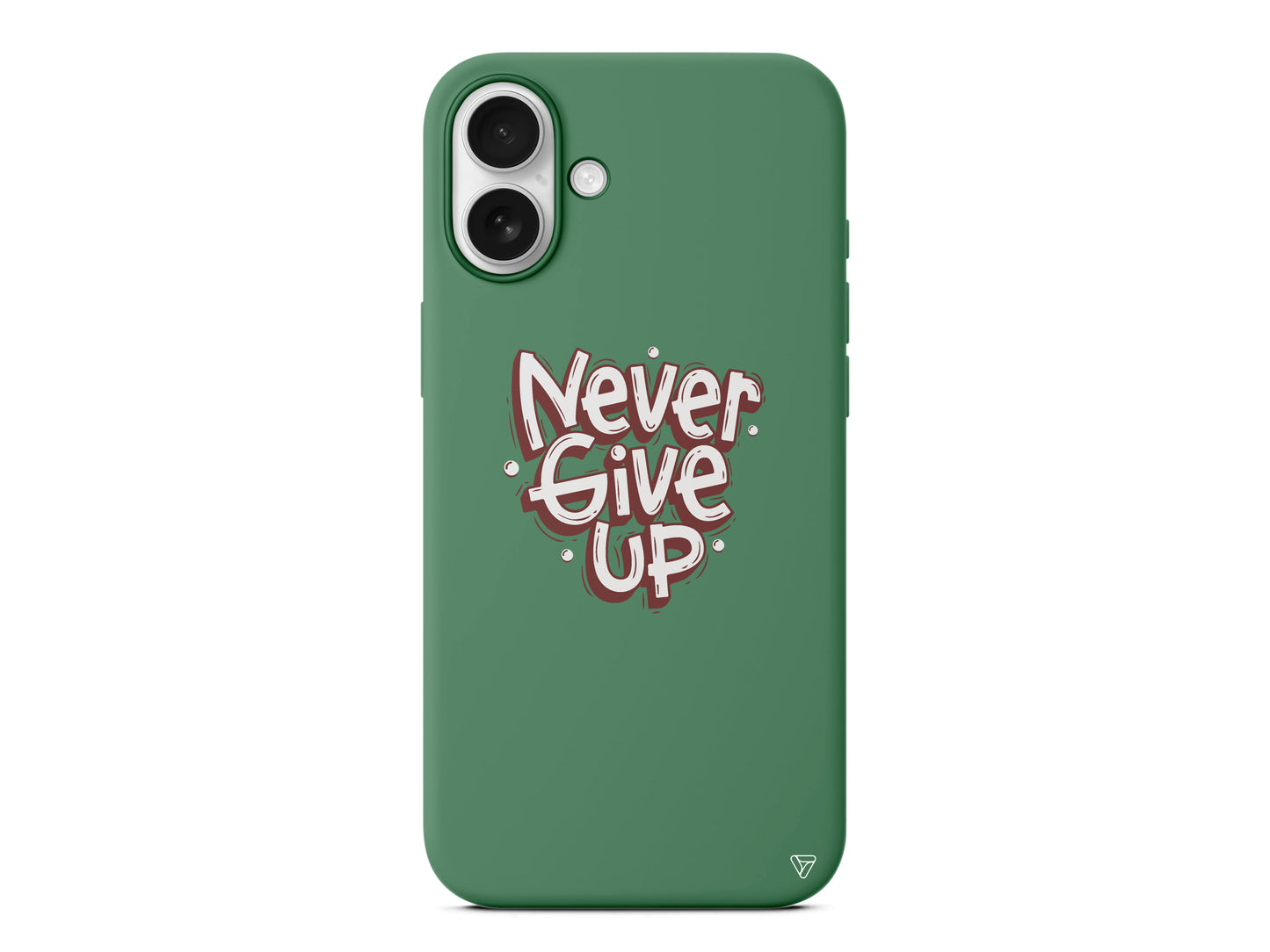 Never Give Up Lansman Model İçi Kadife Silikon Telefon Kılıfı – Plus Serisine Özel