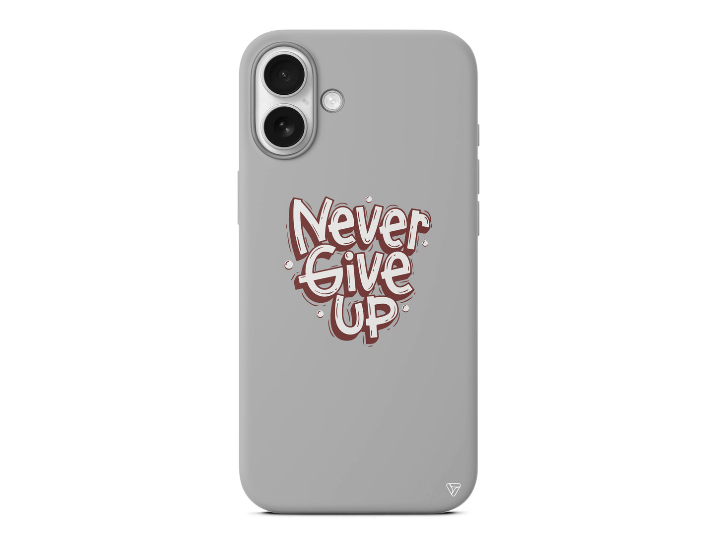 Never Give Up Lansman Model İçi Kadife Silikon Telefon Kılıfı – Plus Serisine Özel