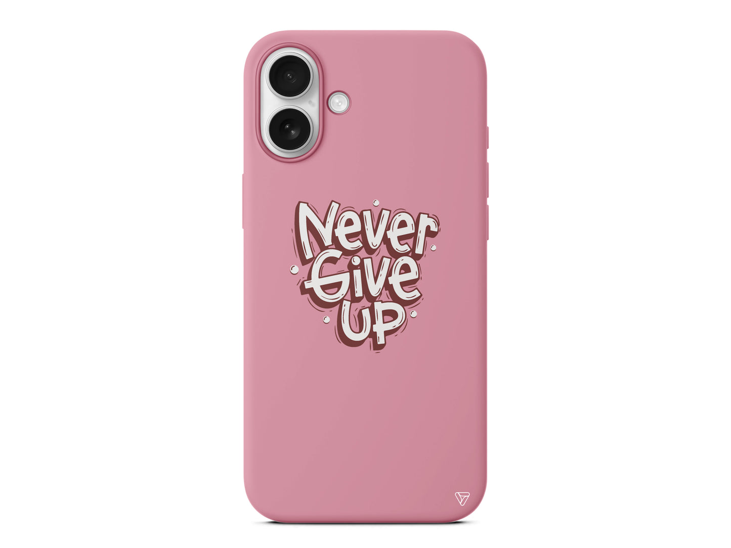 Never Give Up Lansman Model İçi Kadife Silikon Telefon Kılıfı – Plus Serisine Özel