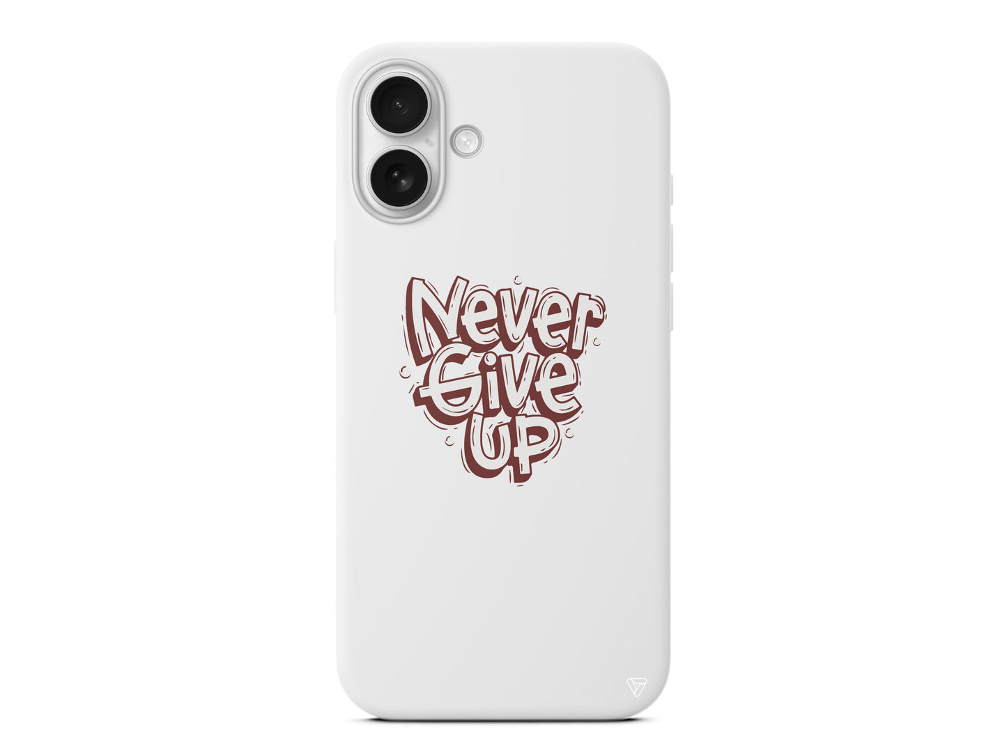 Never Give Up Lansman Model İçi Kadife Silikon Telefon Kılıfı – Plus Serisine Özel