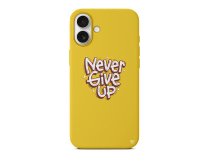 Never Give Up Lansman Model İçi Kadife Silikon Telefon Kılıfı – Plus Serisine Özel