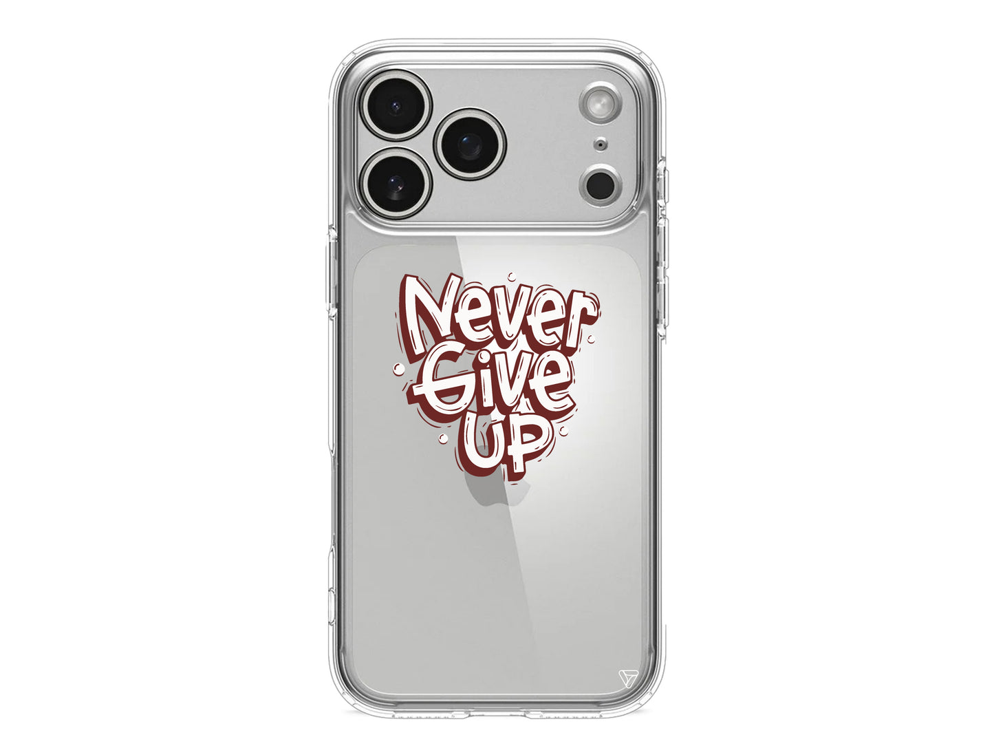 Never Give Up Lansman Model İçi Kadife Silikon Telefon Kılıfı