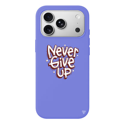 Never Give Up Lansman Model İçi Kadife Silikon Telefon Kılıfı