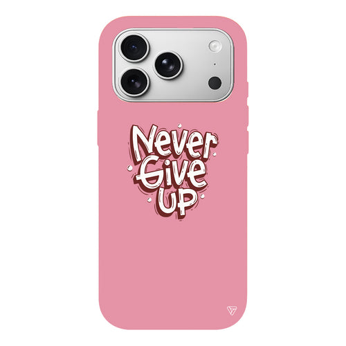 Never Give Up Lansman Model İçi Kadife Silikon Telefon Kılıfı