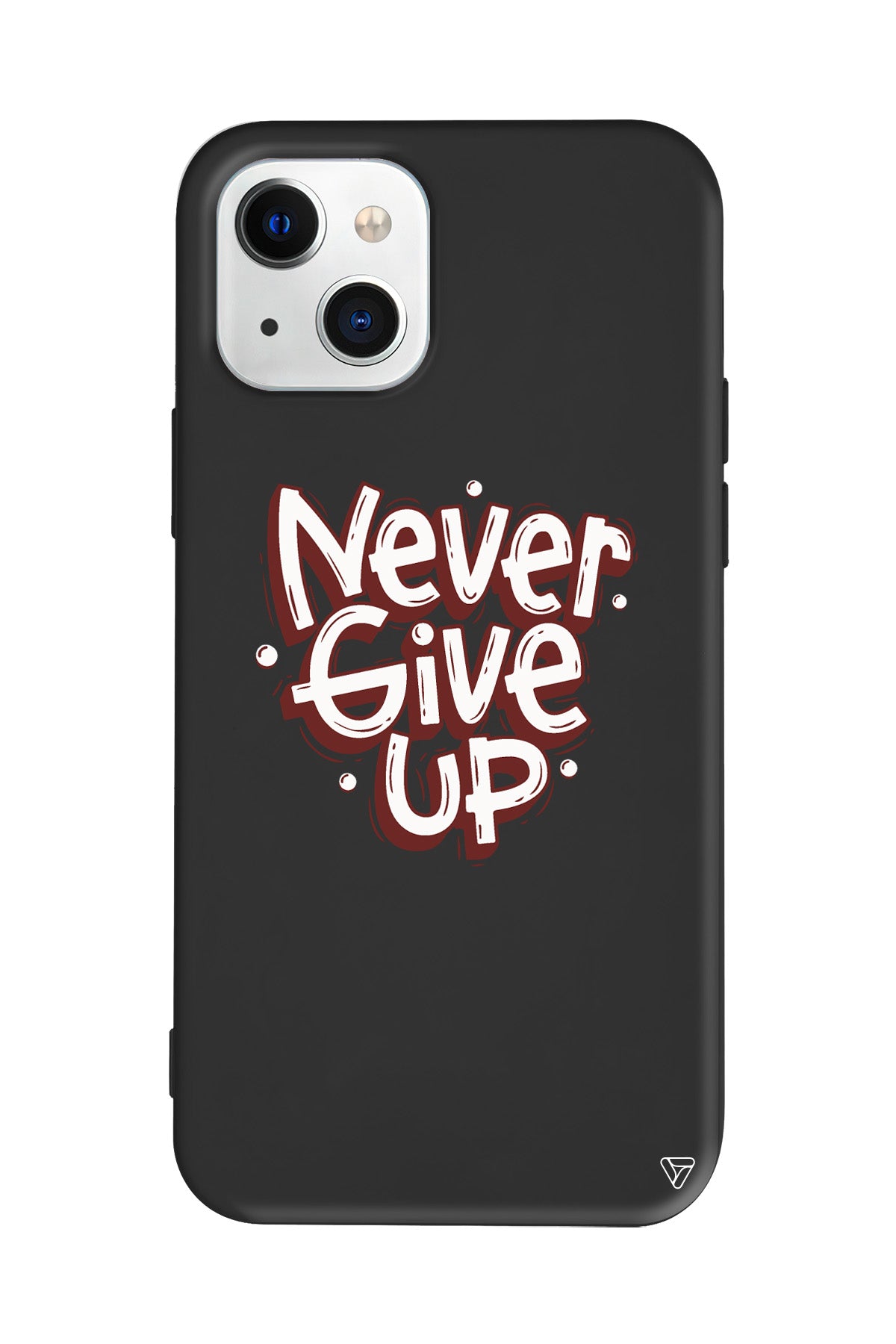 Never Give Up Lansman Model İçi Kadife Silikon Telefon Kılıfı