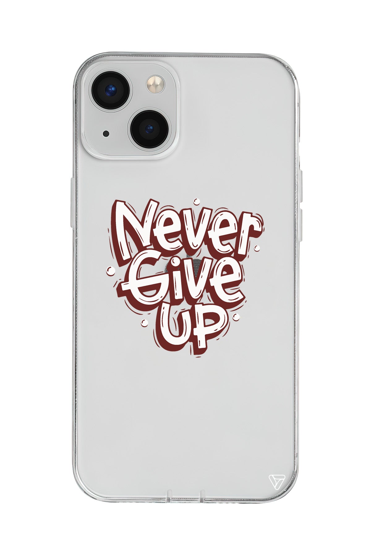 Never Give Up Lansman Model İçi Kadife Silikon Telefon Kılıfı