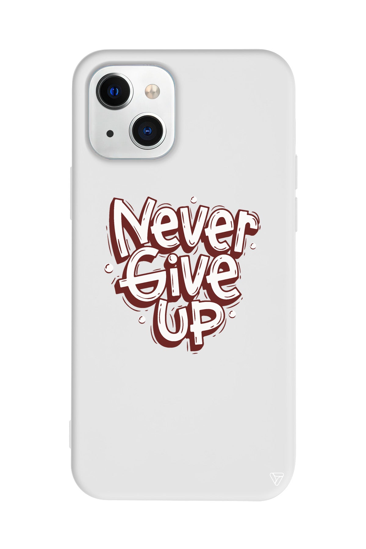 Never Give Up Lansman Model İçi Kadife Silikon Telefon Kılıfı