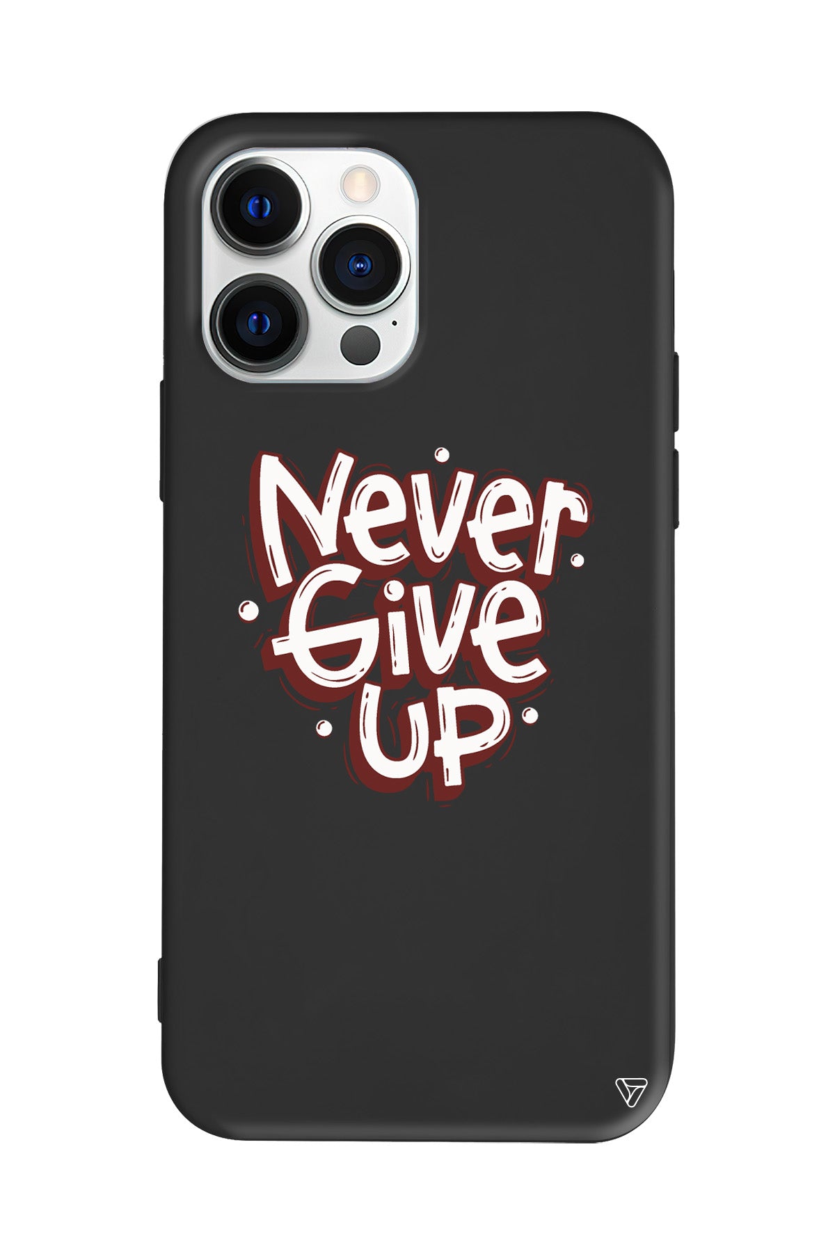 Never Give Up Lansman Model İçi Kadife Silikon Telefon Kılıfı