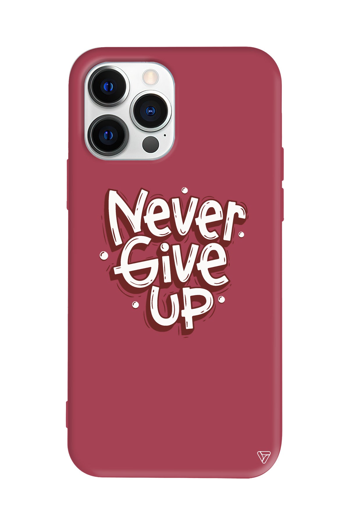 Never Give Up Lansman Model İçi Kadife Silikon Telefon Kılıfı