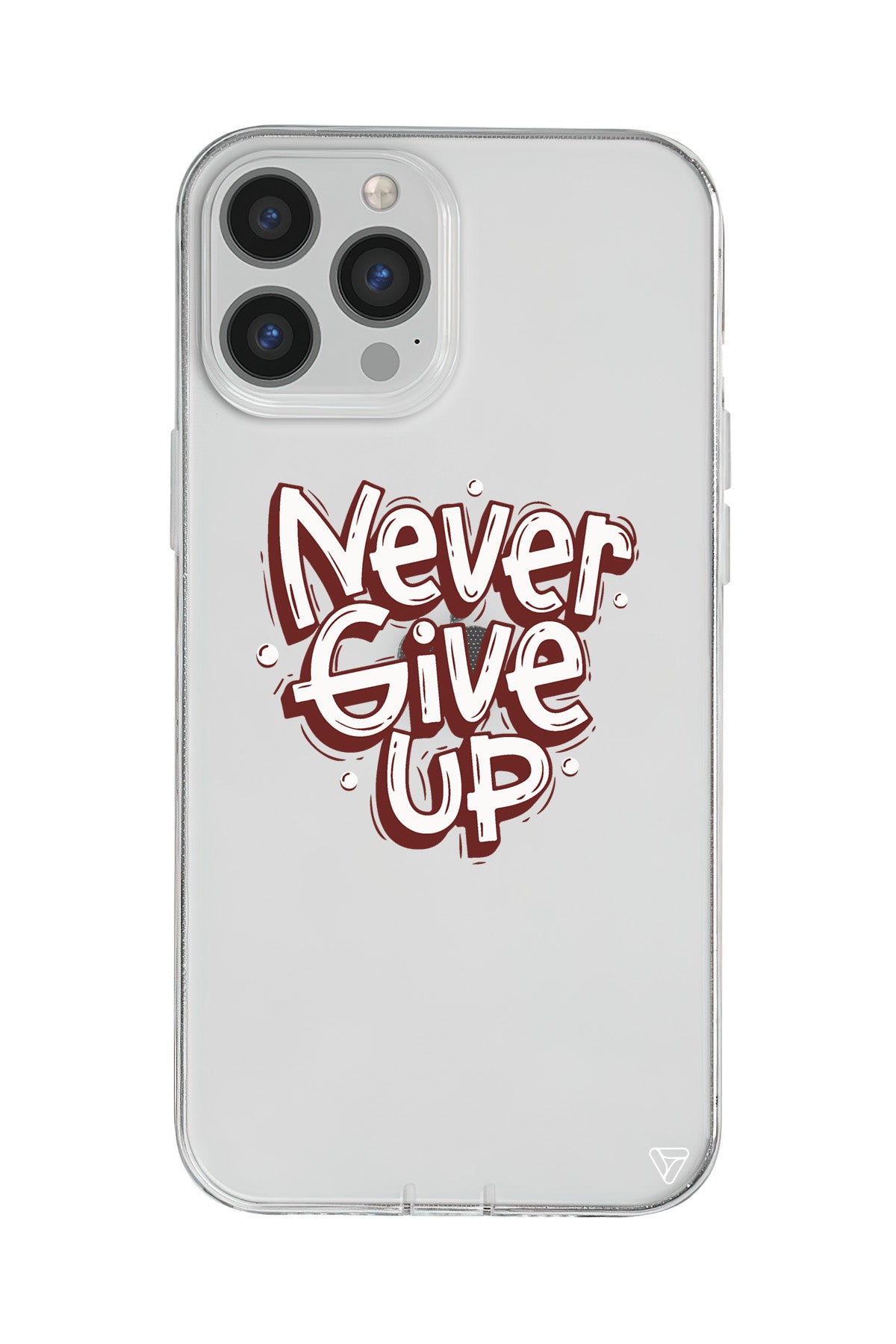 Never Give Up Lansman Model İçi Kadife Silikon Telefon Kılıfı