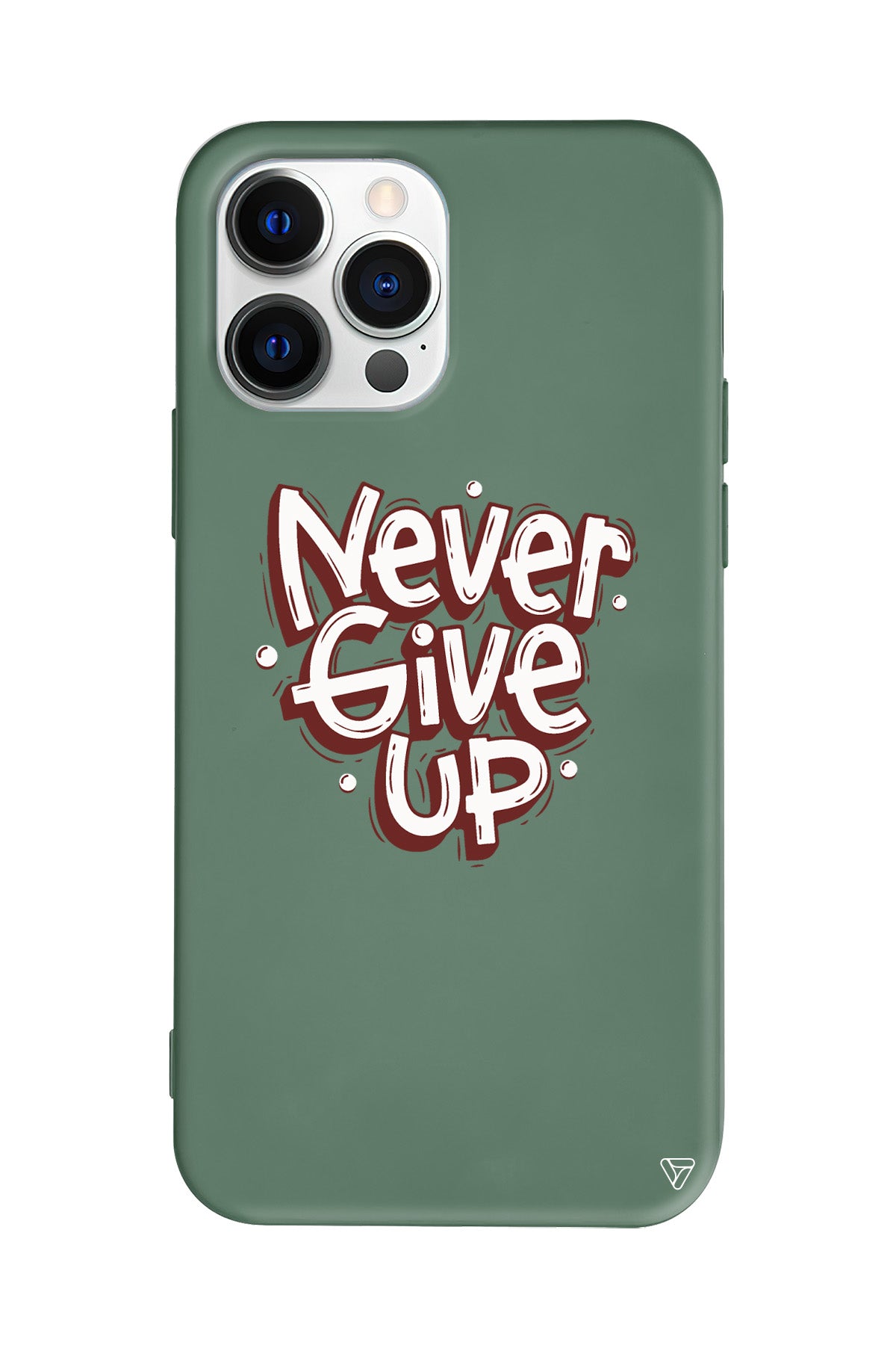 Never Give Up Lansman Model İçi Kadife Silikon Telefon Kılıfı