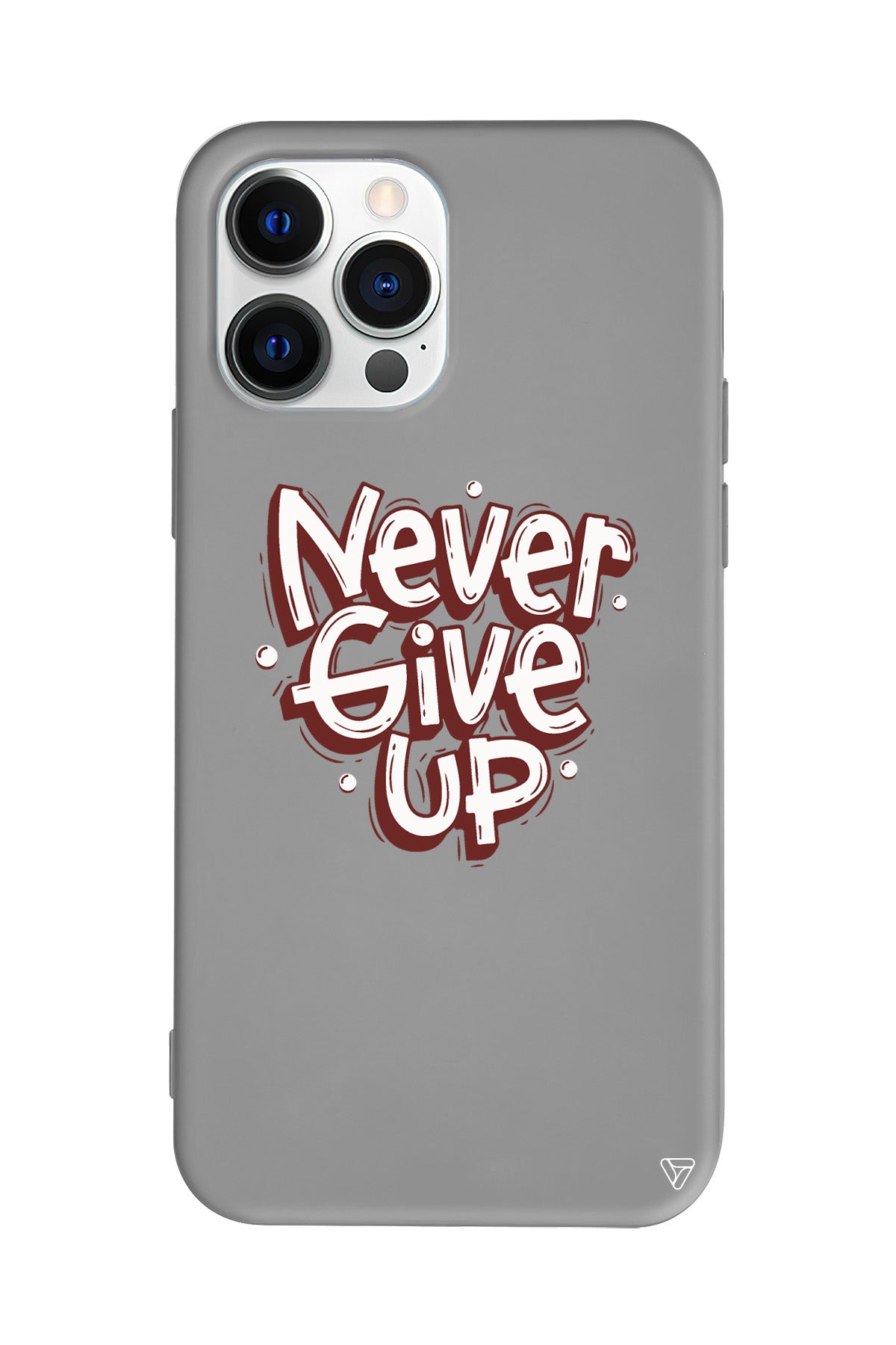 Never Give Up Lansman Model İçi Kadife Silikon Telefon Kılıfı