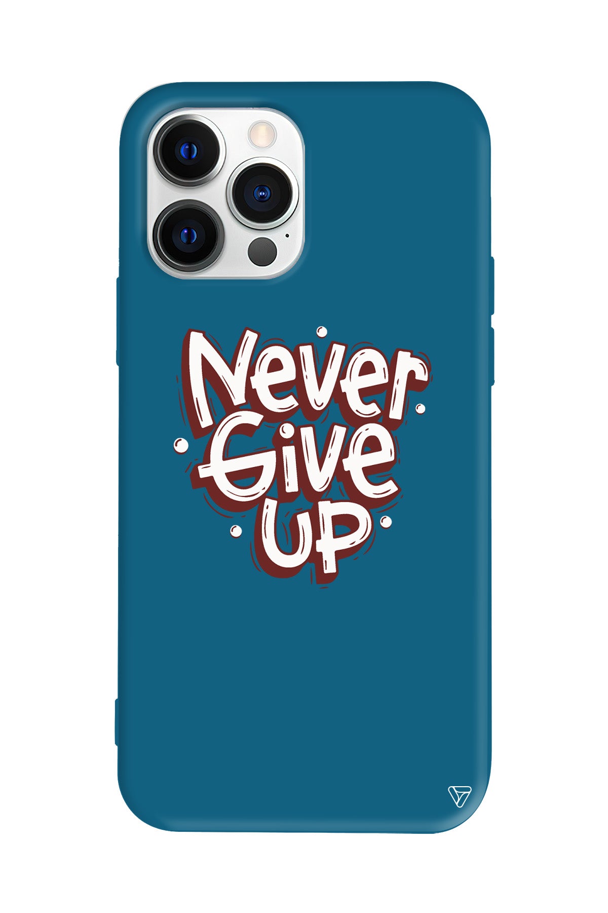 Never Give Up Lansman Model İçi Kadife Silikon Telefon Kılıfı