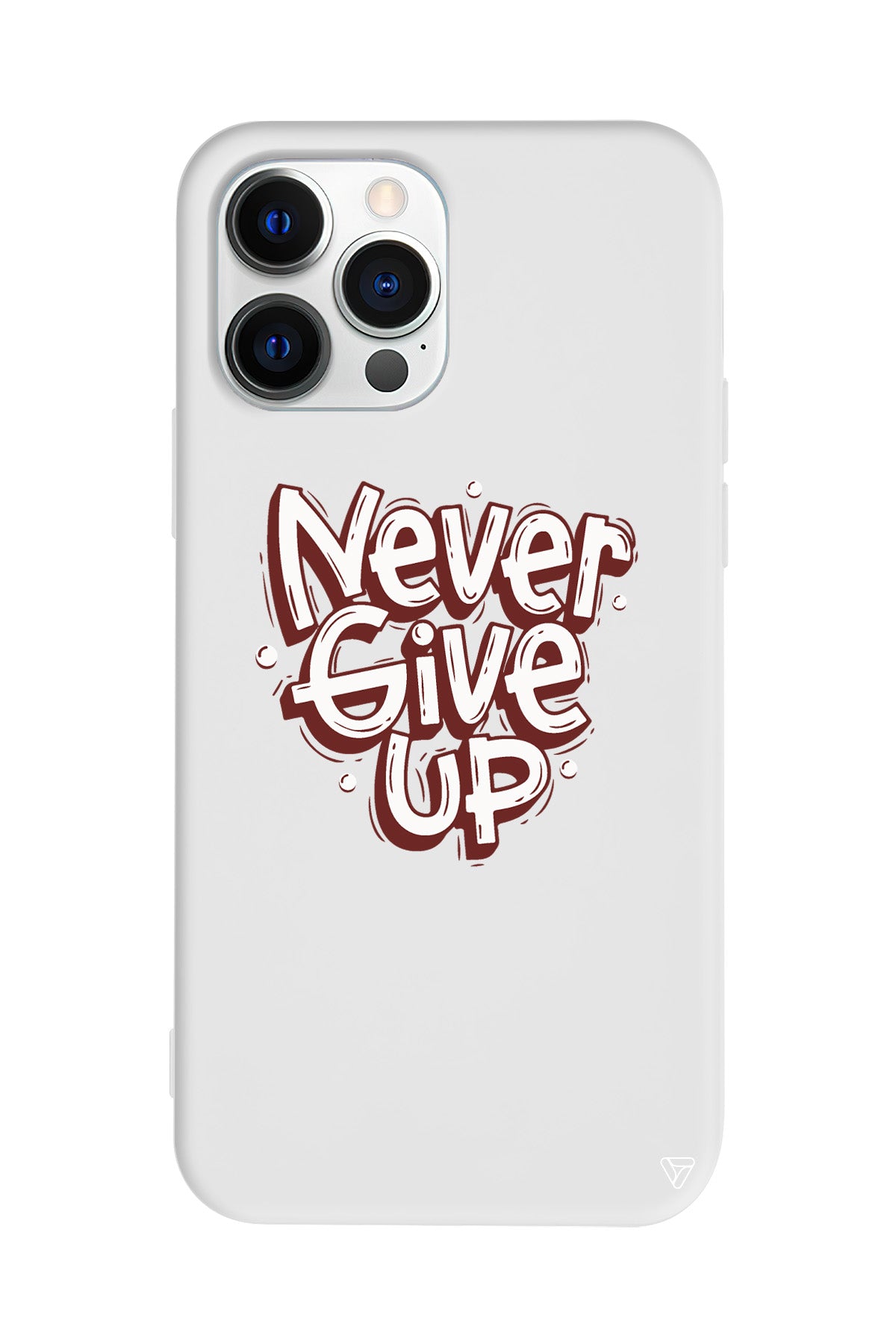 Never Give Up Lansman Model İçi Kadife Silikon Telefon Kılıfı