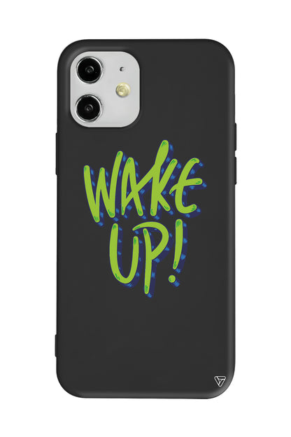 Wake Up Lansman Model İçi Kadife Silikon Telefon Kılıfı