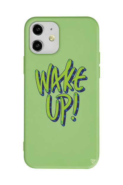 Wake Up Lansman Model İçi Kadife Silikon Telefon Kılıfı