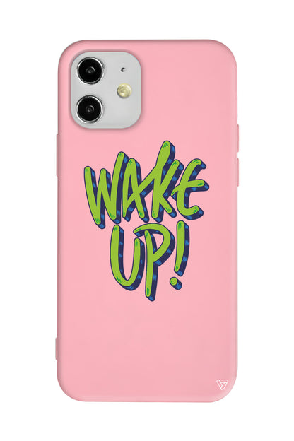 Wake Up Lansman Model İçi Kadife Silikon Telefon Kılıfı
