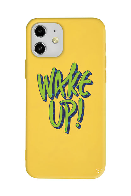 Wake Up Lansman Model İçi Kadife Silikon Telefon Kılıfı