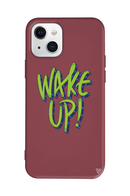 Wake Up Lansman Model İçi Kadife Silikon Telefon Kılıfı