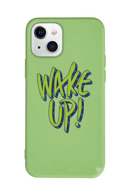 Wake Up Lansman Model İçi Kadife Silikon Telefon Kılıfı
