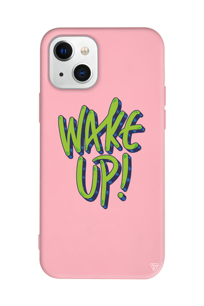 Wake Up Lansman Model İçi Kadife Silikon Telefon Kılıfı