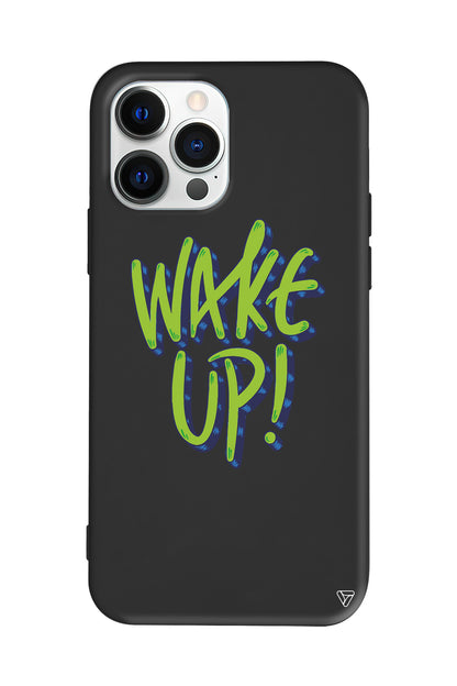Wake Up Lansman Model İçi Kadife Silikon Telefon Kılıfı
