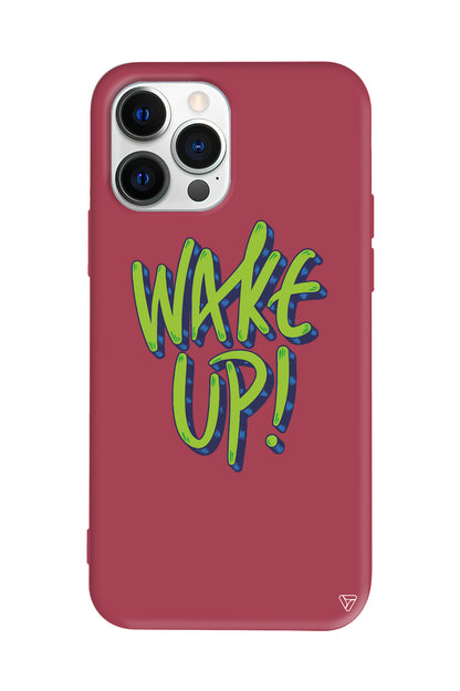 Wake Up Lansman Model İçi Kadife Silikon Telefon Kılıfı
