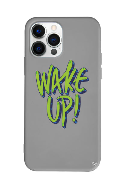 Wake Up Lansman Model İçi Kadife Silikon Telefon Kılıfı