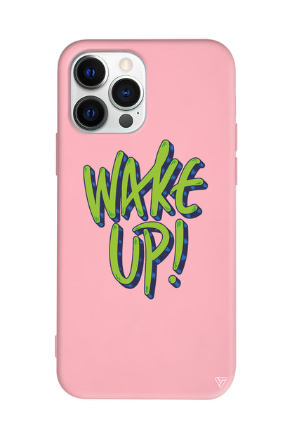 Wake Up Lansman Model İçi Kadife Silikon Telefon Kılıfı