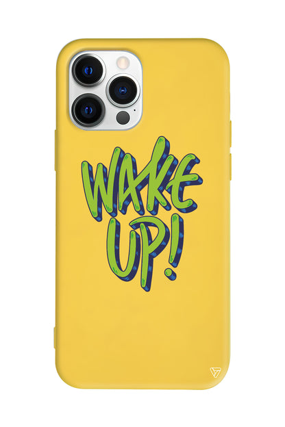 Wake Up Lansman Model İçi Kadife Silikon Telefon Kılıfı