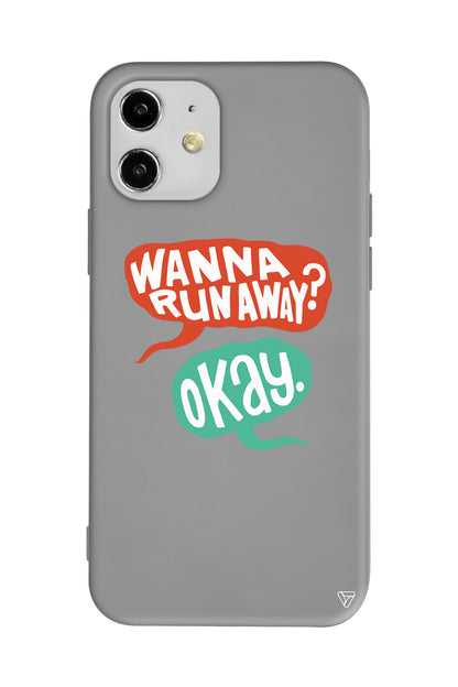 Wanna Run Away? Lansman Model İçi Kadife Silikon Telefon Kılıfı