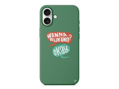 Wanna Run Away? Lansman Model İçi Kadife Silikon Telefon Kılıfı