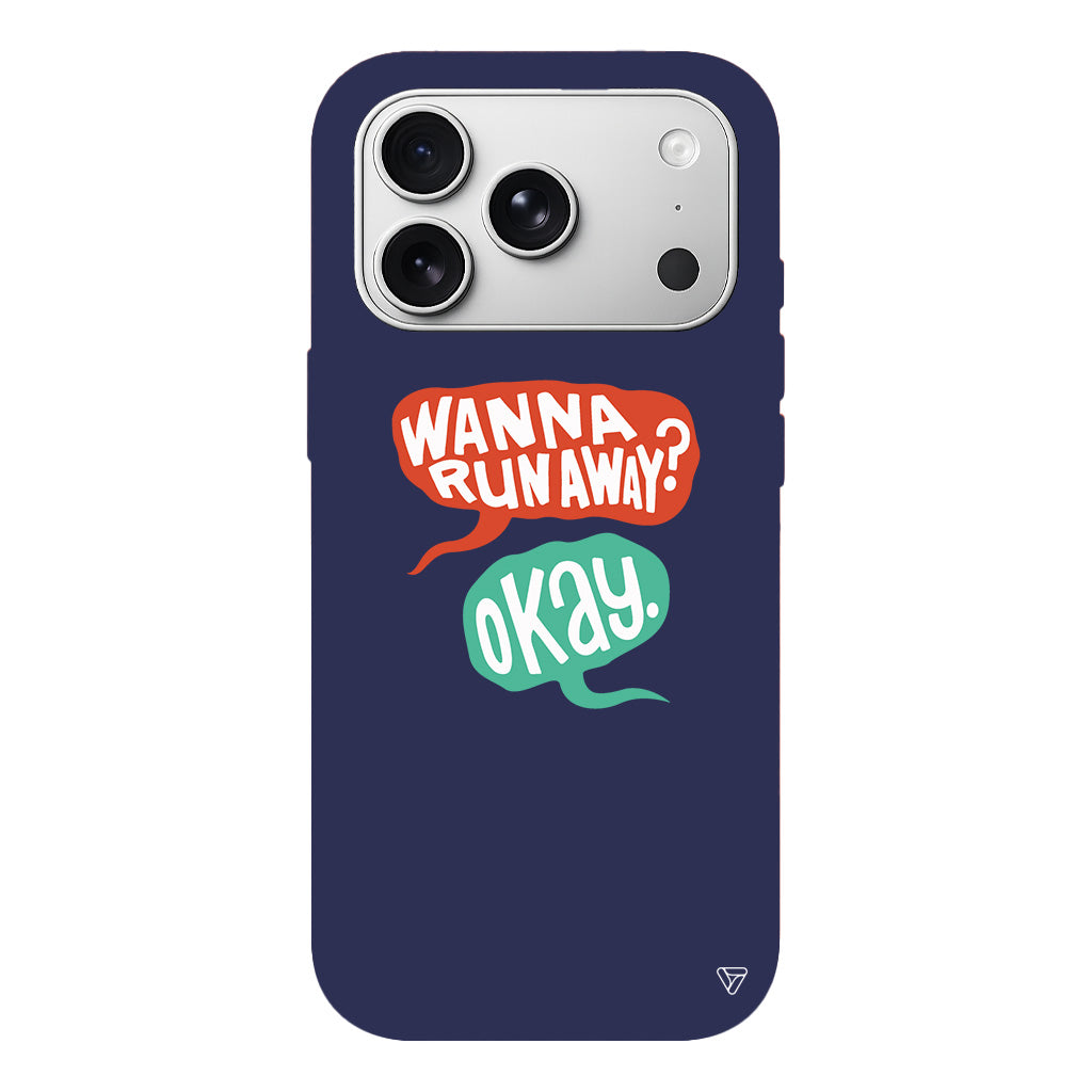 Wanna Run Away? Lansman Model İçi Kadife Silikon Telefon Kılıfı