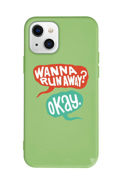 Wanna Run Away? Lansman Model İçi Kadife Silikon Telefon Kılıfı