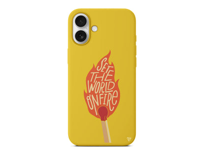 World on Fire Lansman Model İçi Kadife Silikon Telefon Kılıfı – Plus Serisine Özel