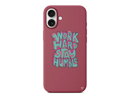 Work Hard Lansman Model İçi Kadife Silikon Telefon Kılıfı – Plus Serisine Özel