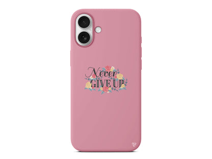 Never Give Up 2 Lansman Model İçi Kadife Silikon Telefon Kılıfı – Plus Serisine Özel