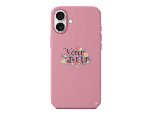 Never Give Up 2 Lansman Model İçi Kadife Silikon Telefon Kılıfı – Plus Serisine Özel