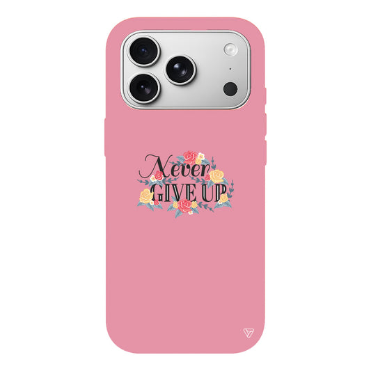 Never Give Up 2 Lansman Model İçi Kadife Silikon Telefon Kılıfı