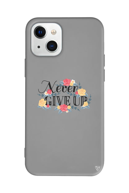 Never Give Up 2 Lansman Model İçi Kadife Silikon Telefon Kılıfı – Plus Serisine Özel