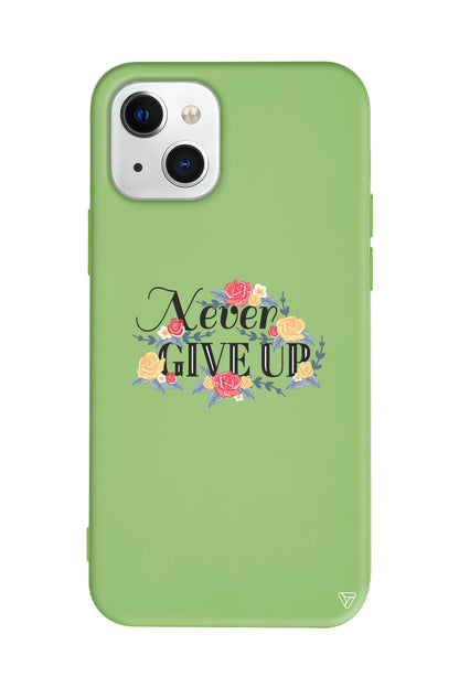 Never Give Up 2 Lansman Model İçi Kadife Silikon Telefon Kılıfı – Plus Serisine Özel