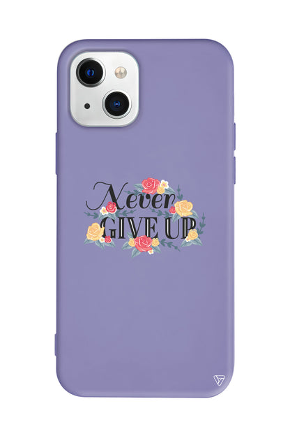 Never Give Up 2 Lansman Model İçi Kadife Silikon Telefon Kılıfı – Plus Serisine Özel