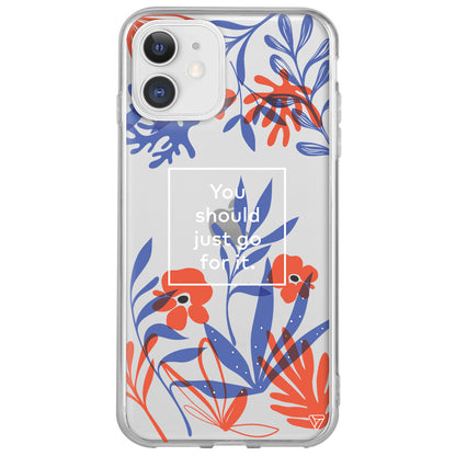 Just Go For it Lansman Model İçi Kadife Silikon Telefon Kılıfı