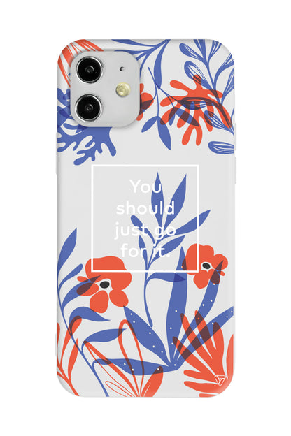 Just Go For it Lansman Model İçi Kadife Silikon Telefon Kılıfı