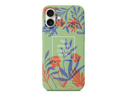 Just Go For it Lansman Model İçi Kadife Silikon Telefon Kılıfı