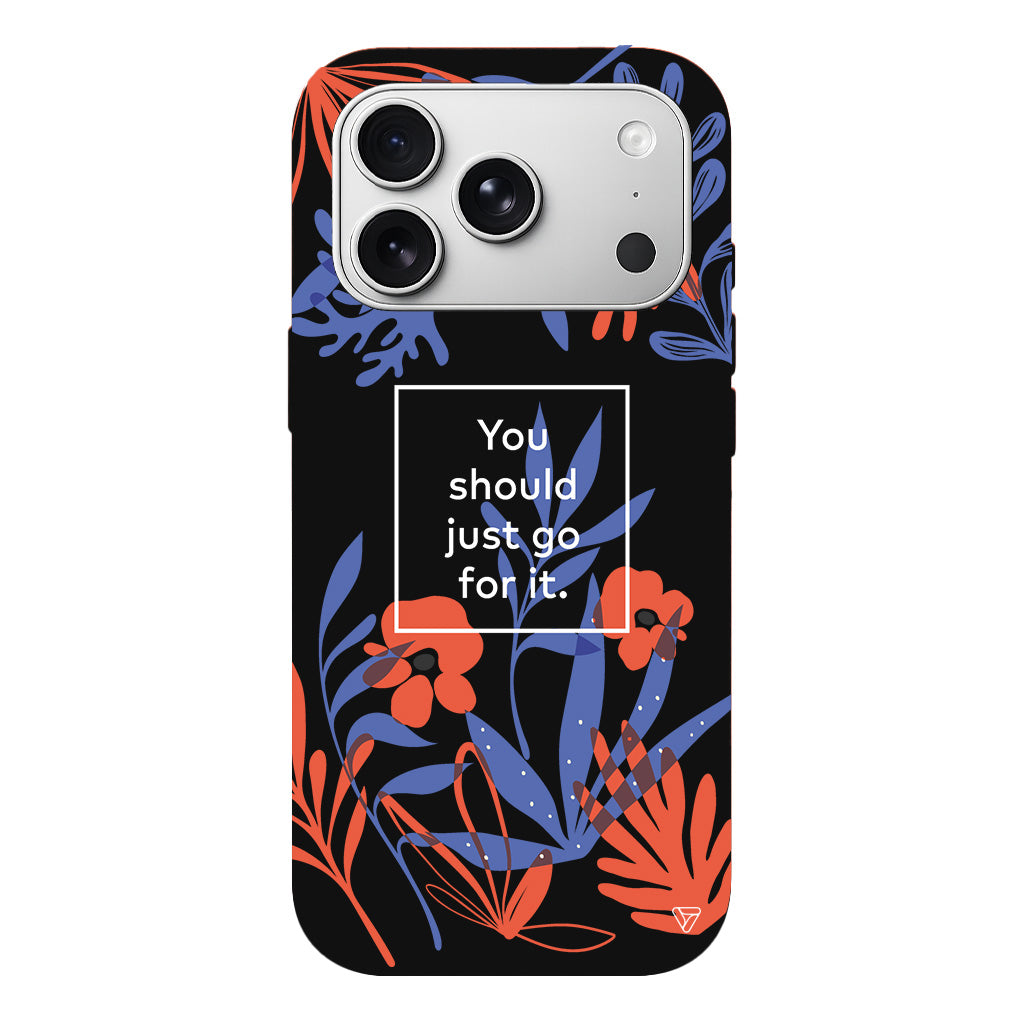 Just Go For it Lansman Model İçi Kadife Silikon Telefon Kılıfı