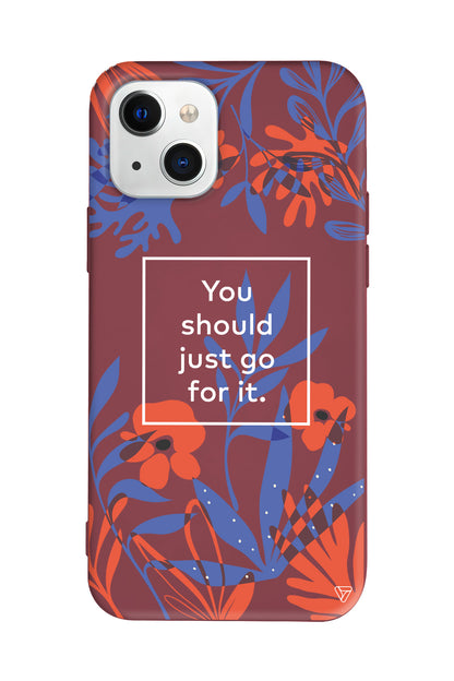 Just Go For it Lansman Model İçi Kadife Silikon Telefon Kılıfı